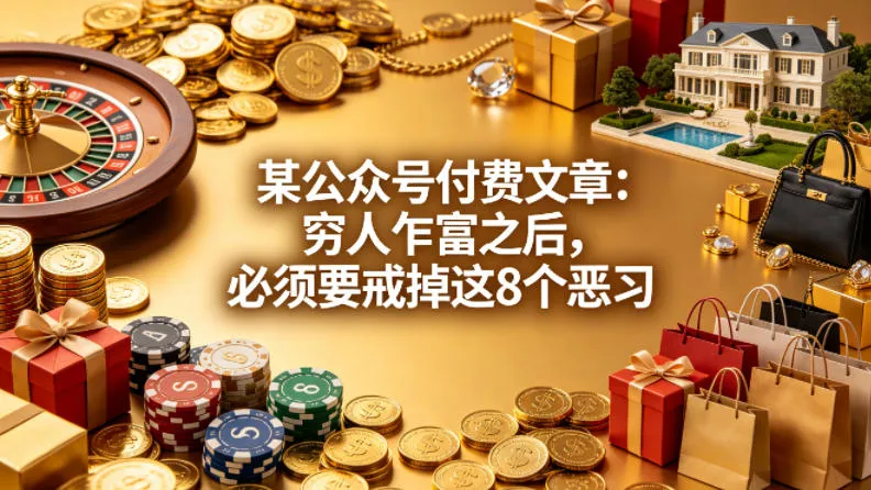 某公众号付费文章:穷人乍富之后,必须要戒掉这8个恶习-续财库