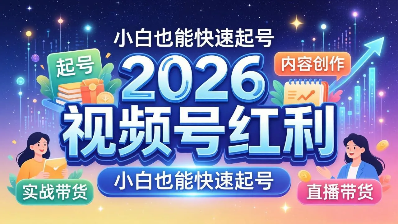2026视频号红利实战营,大佬亲授起号、内容、直播、IP、投流、私域、矩阵全套落地打法-续财库