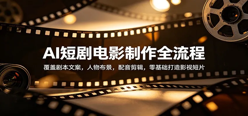 AI短剧电影制作全流程：覆盖剧本文案，人物布景，配音剪辑，零基础打造影视短片-续财库