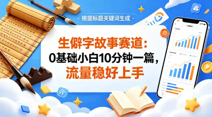 公众号流量主——生僻字故事赛道,流量稳,好上手,0基础小白也能10分钟一篇-续财库