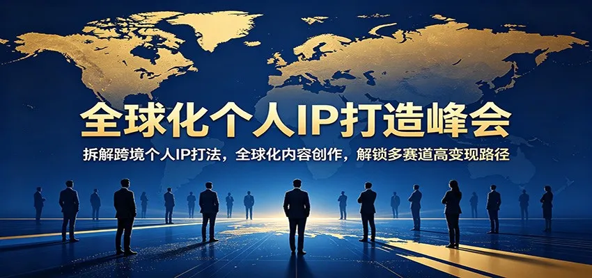 全球化个人IP打造峰会：拆解跨境个人IP打法，全球化内容创作，解锁多赛道高变现路径-续财库