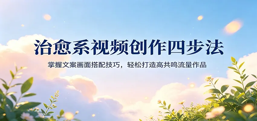 治愈系视频创作四步法:掌握文案画面搭配技巧,轻松打造高共鸣流量作品-续财库