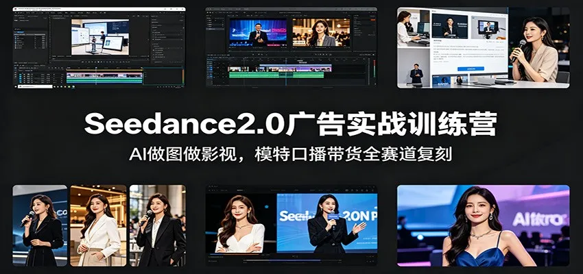 Seedance2.0广告实战训练营：AI做图做影视，模特口播带货全赛道复刻-续财库