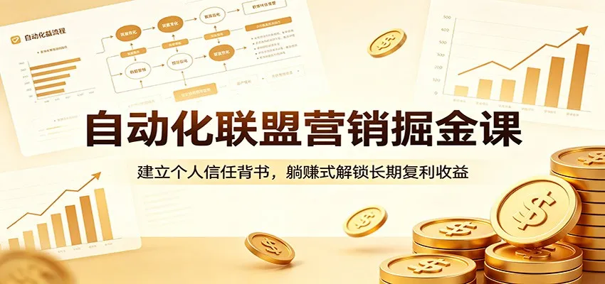 自动化联盟营销掘金课:建立个人信任背书,躺赚式解锁长期复利收益-续财库