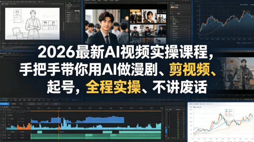 2026最新AI视频实操课程,手把手带你用AI做漫剧、剪视频、起号,全程实操、不讲废话-续财库