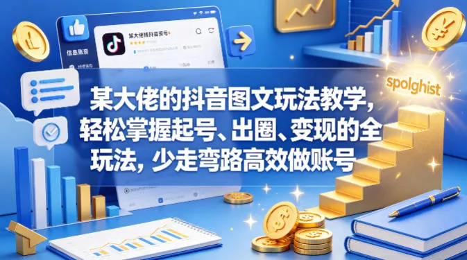 某大佬的抖音图文玩法教学,轻松掌握起号、出圈、变现的全套玩法,少走弯路高效做账号-续财库