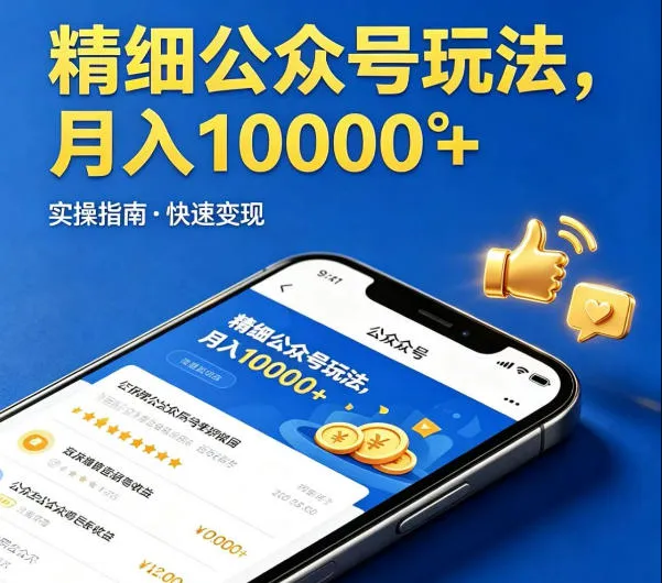 精细化公众号玩法,我们给你提供文章,你来负责发布,收益可观,月入1W+【揭秘】-续财库