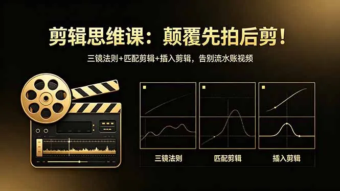 剪辑思维课:颠覆先拍后剪!三镜法则+匹配剪辑+插入剪辑,告别流水账视频-续财库