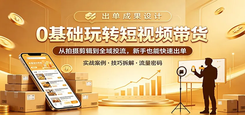 0基础玩转短视频带货:从拍摄剪辑到全域投流,新手也能快速出单-续财库