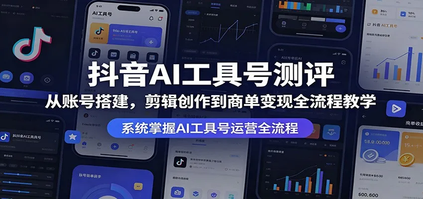 抖音AI工具号测评:从账号搭建,剪辑创作到商单变现全流程教学-续财库