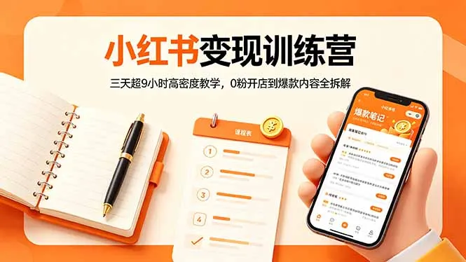 小红书变现训练营:三天超9小时高密度教学,0粉开店到爆款内容全拆解-续财库