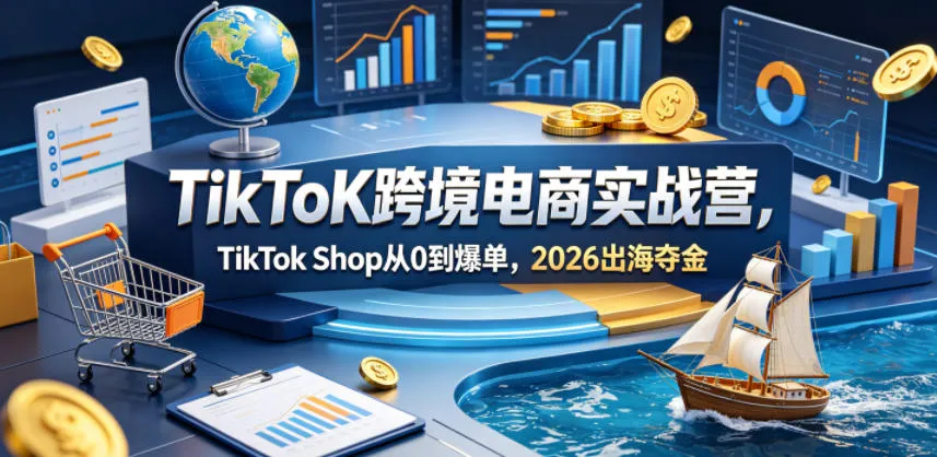 TikToK跨境电商实战营，TikTok Shop从0到爆单，2026出海夺金-续财库