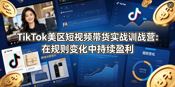TikTok美区短视频带货实战训战营：在规则变化中持续盈利-续财库