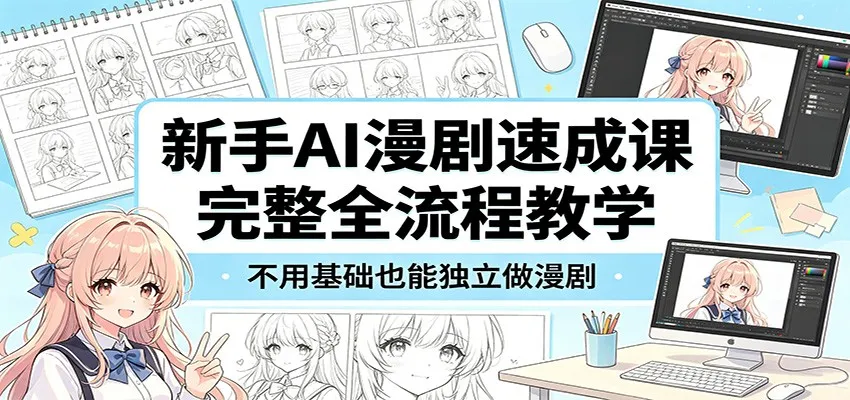 新手AI漫剧速成课:完整全流程教学,不用基础也能独立做漫剧-续财库