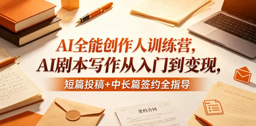 AI全能创作人训练营,AI剧本写作从入门到变现,短篇投稿+中长篇签约全指导-续财库