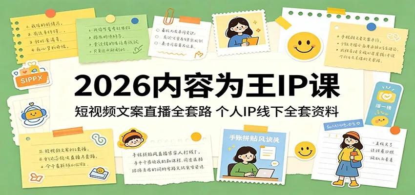 2026内容为王IP课:短视频文案直播全套路,个人IP线下全套资料-续财库