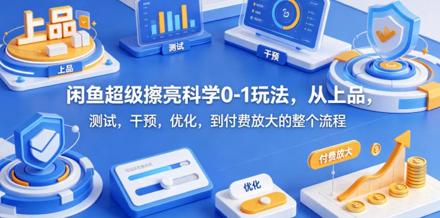 闲鱼超级擦亮科学0-1玩法,从上品,测试,干预,优化,到付费放大的整个流程-续财库