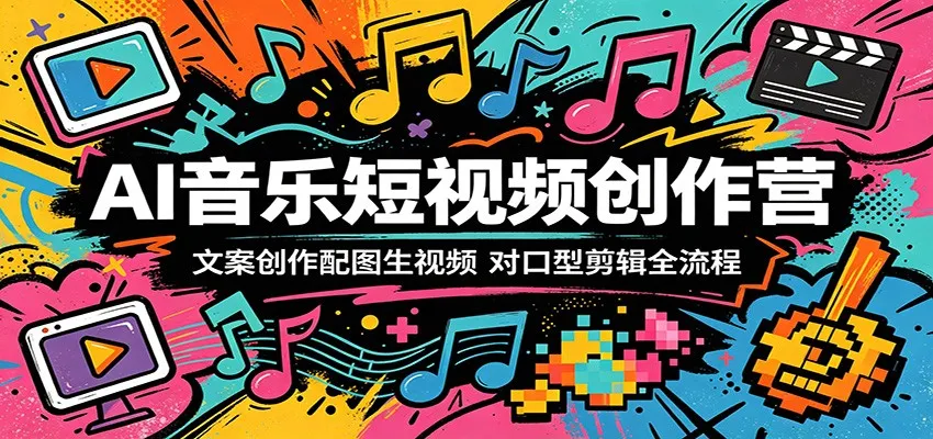 AI音乐短视频创作营：文案创作配图生视频，对口型剪辑全流程-续财库