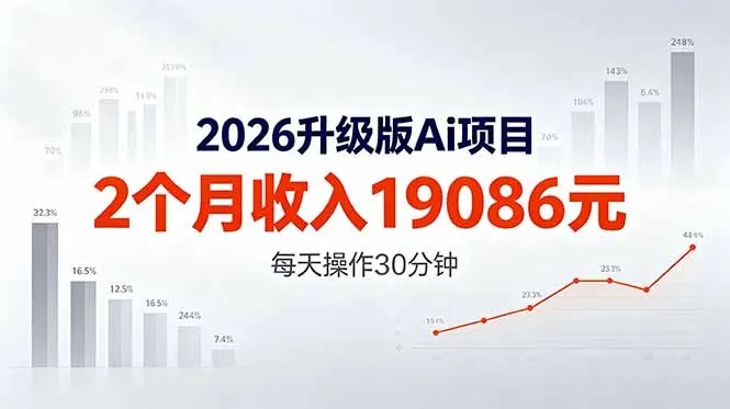 2026升级版Ai任务，2个月收入19086元，熟练后每天操作30分钟！-续财库