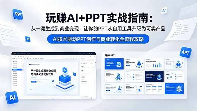 玩赚AI+PPT实战指南-更新5月13：从一键生成到商业变现，让你的PPT从自用工具升级为可卖产品-续财库