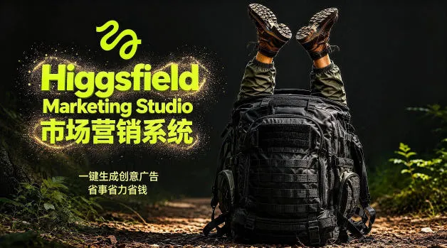 告别高成本广告!Higgsfield Marketing Studio市场营销系统详解|一键生成创意广告,省去1W成本-续财库