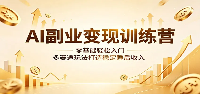 AI副业变现训练营：零基础轻松入门，多赛道玩法打造稳定睡后收入-续财库