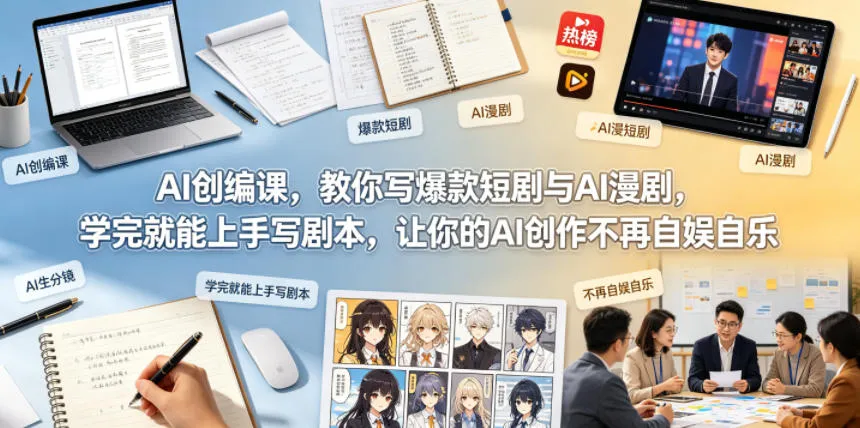 AI创编课，教你写爆款短剧与AI漫剧，学完就能上手写剧本，让你的AI创作不再自娱自乐-续财库
