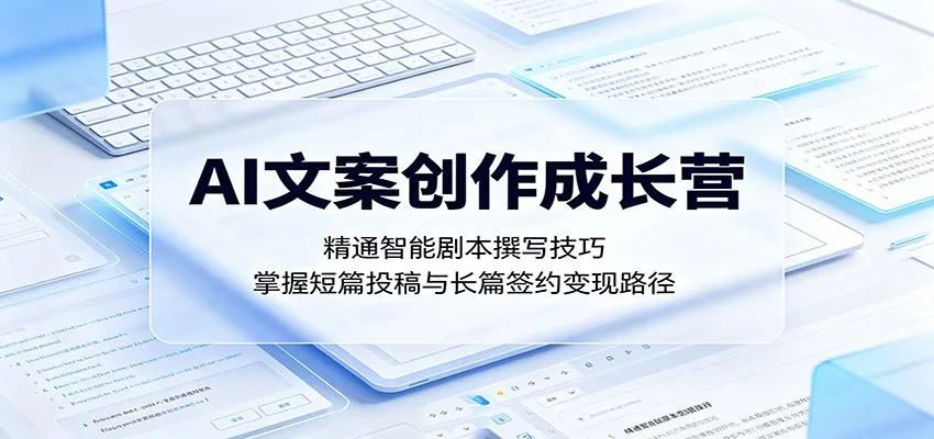 AI文案创作成长营：精通智能剧本撰写技巧，掌握短篇投稿与长篇签约变现路径-续财库