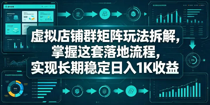 虚拟店铺群矩阵玩法拆解，掌握这套落地流程，实现长期稳定日入1K收益【揭秘】-续财库