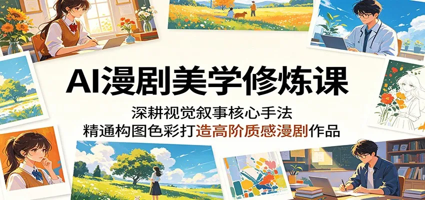 AI漫剧美学修炼课：深耕视觉叙事核心手法，精通构图色彩打造高阶质感漫剧作品-续财库