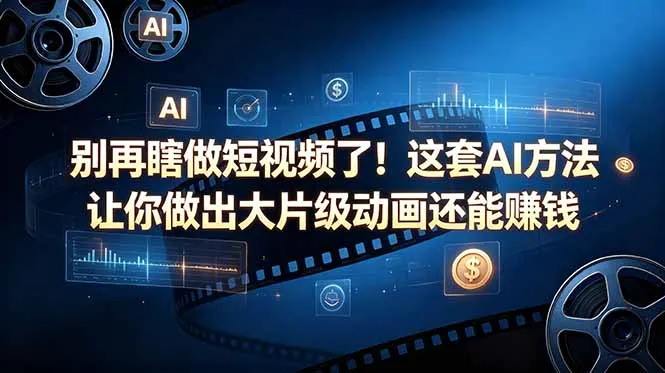 别再瞎做短视频了！这套 AI 方法让你做出大片级动画还能赚钱【原创双语字幕】-续财库