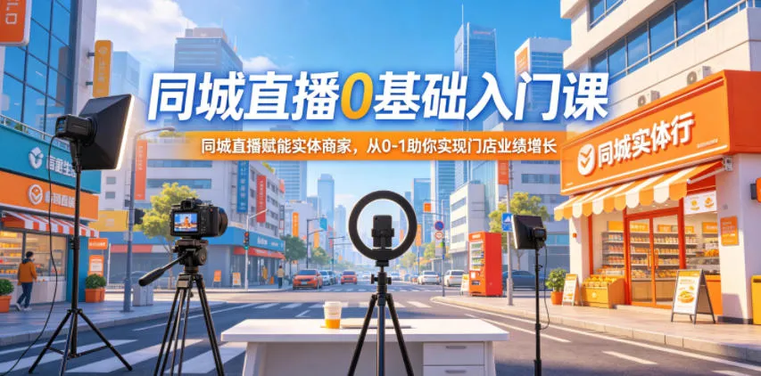 同城直播0基础入门课,同城直播赋能实体商家,从0-1助你实现门店业绩增长-续财库