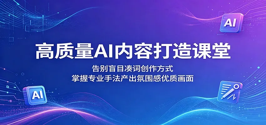 高质量AI内容打造课堂：告别盲目凑词创作方式，掌握专业手法产出氛围感优质画面-续财库