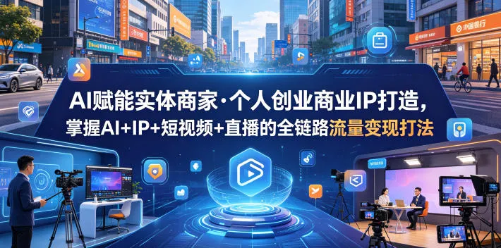 AI赋能实体商家·个人创业商业IP打造，掌握AI+IP+短视频+直播的全链路流量变现打法-续财库