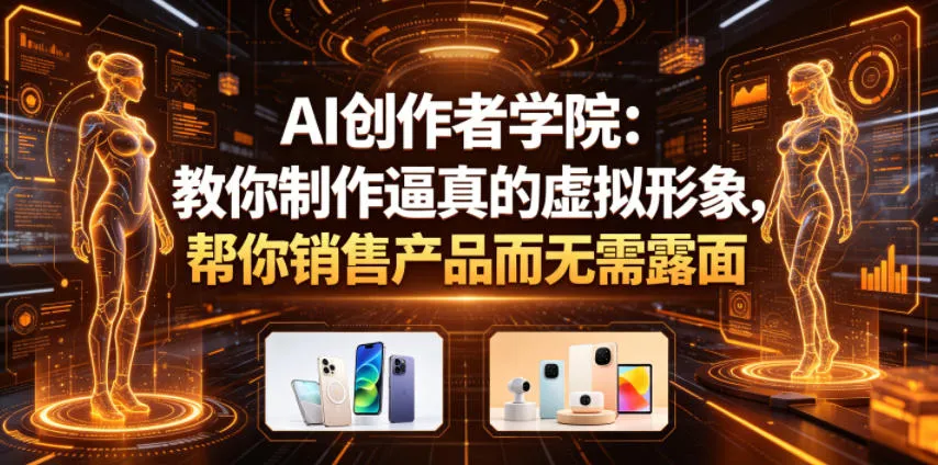 AI创作者学院：教你制作逼真的虚拟形象，帮你销售产品而无需露面【原创双语字幕】-续财库