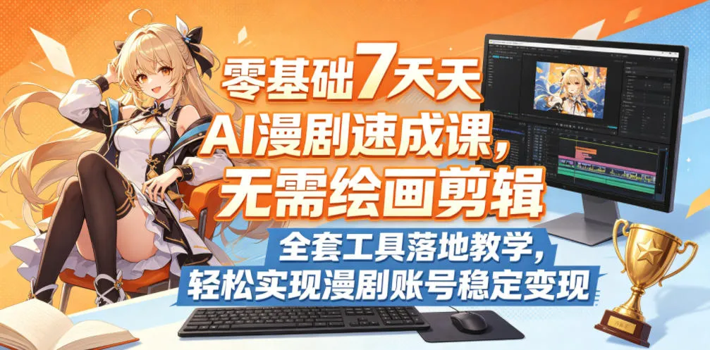 零基础7天AI漫剧速成课，无需绘画剪辑，全套工具落地教学，轻松实现漫剧账号稳定变现-续财库