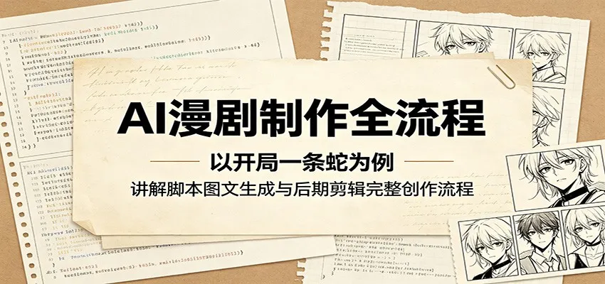 AI漫剧制作全流程：以开局一条蛇为例，讲解脚本图文生成与后期剪辑完整创作流程-续财库