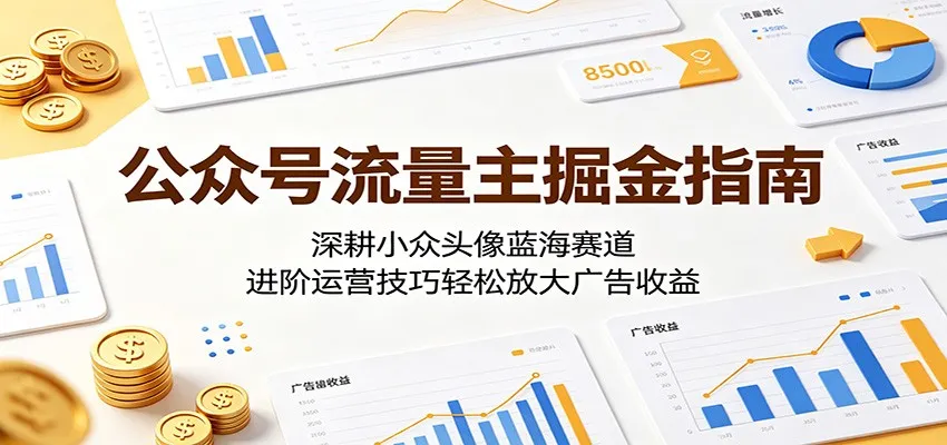 公众号流量主掘金指南：深耕小众头像蓝海赛道，进阶运营技巧轻松放大广告收益-续财库
