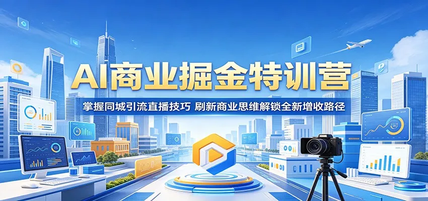 AI商业掘金特训营：掌握同城引流直播技巧，刷新商业思维解锁全新增收路径-续财库