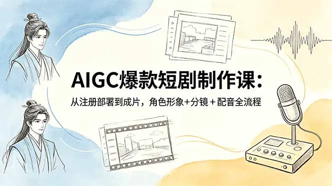 AIGC爆款短剧制作课：从注册部署到成片，角色形象+分镜+配音全流程-续财库