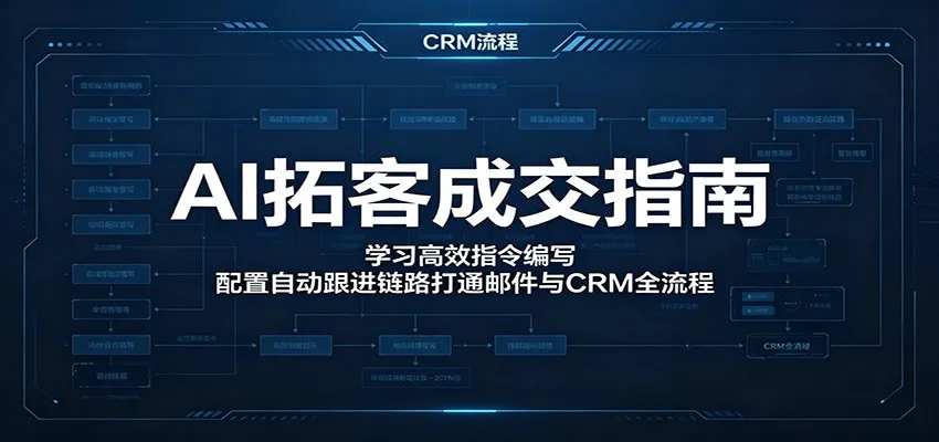 AI拓客成交指南：学习高效指令编写，配置自动跟进链路打通邮件与CRM全流程-续财库
