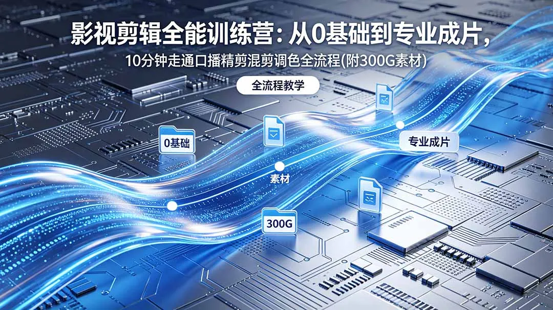2026影视剪辑全能实战课｜0基础到专业成片，全流程教学，高清带300G素材-续财库