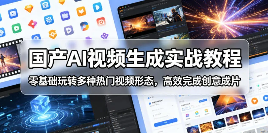 国产AI视频生成实战教程，零基础玩转多种热门视频形态，高效完成创意成片-续财库