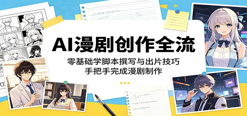 AI漫剧创作全流程:零基础学脚本撰写与出片技巧,手把手完成漫剧制作-续财库