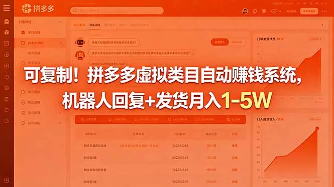 可复制！拼多多虚拟类目自动赚钱系统，机器人回复+发货月入 1-5W-续财库