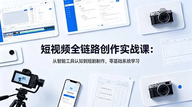 短视频全链路创作实战课：从智能工具认知到短剧制作，零基础系统学习-续财库
