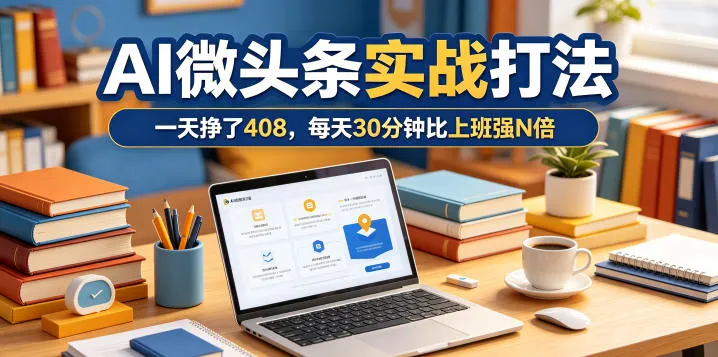 一天挣了408，AI微头条实战打法，每天30分钟比上班强N倍-续财库