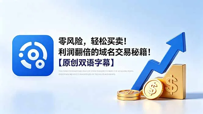 零风险,轻松买卖!利润翻倍的域名交易秘籍!【原创双语字幕】-续财库