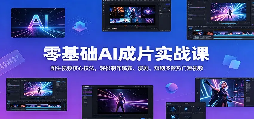 零基础AI成片实战课：图生视频核心技法，轻松制作跳舞、漫剧、短剧多款热门短视频-续财库