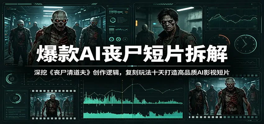 爆款AI丧尸短片拆解:深挖《丧尸清道夫》创作逻辑,复刻玩法快速打造高品质AI影视短片-续财库